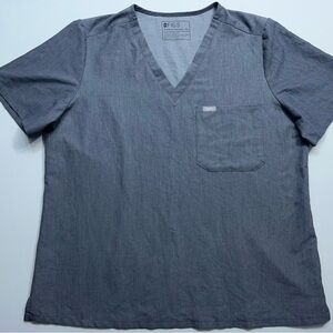 Figs Catarina One-Pocket Scrub Top Womens Size XXL Graphite Gray V Neck